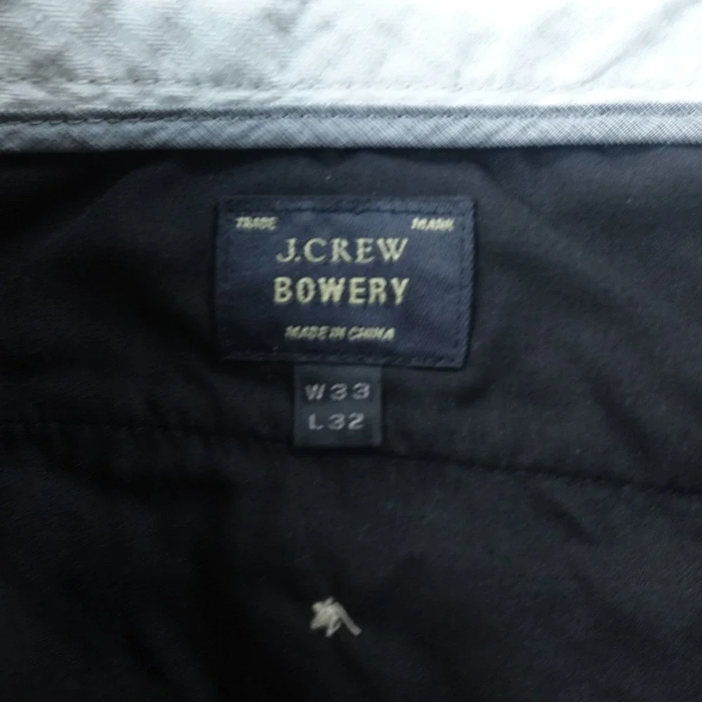 J Crew Pants Mens 33X26 Gray Bowery Slim Chino Trouser Flat Front Stretch Preppy